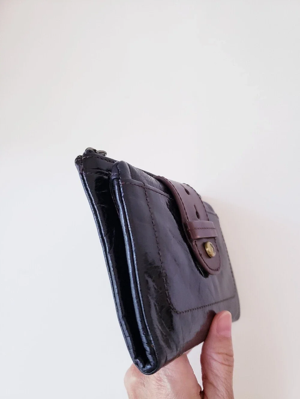 HOBO Black Brown Leather Wallet